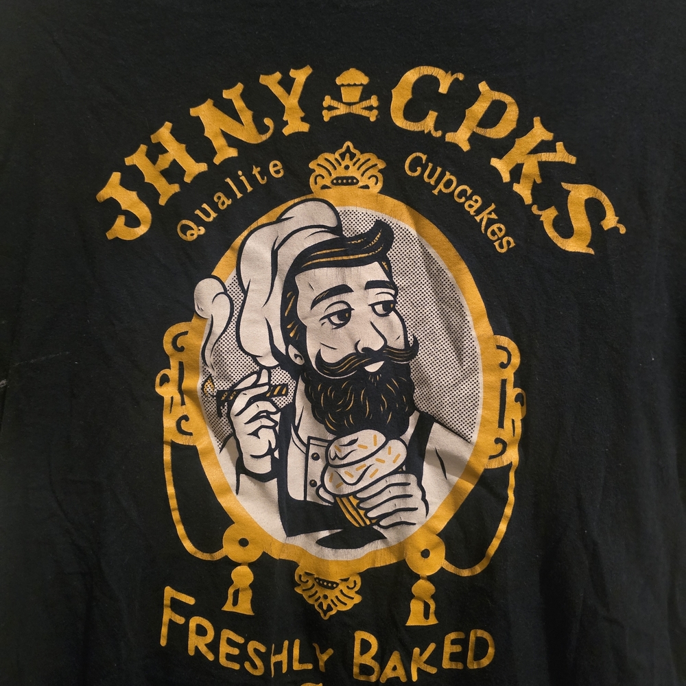 Navy Johnny Cupcakes Graphic T-Shirt